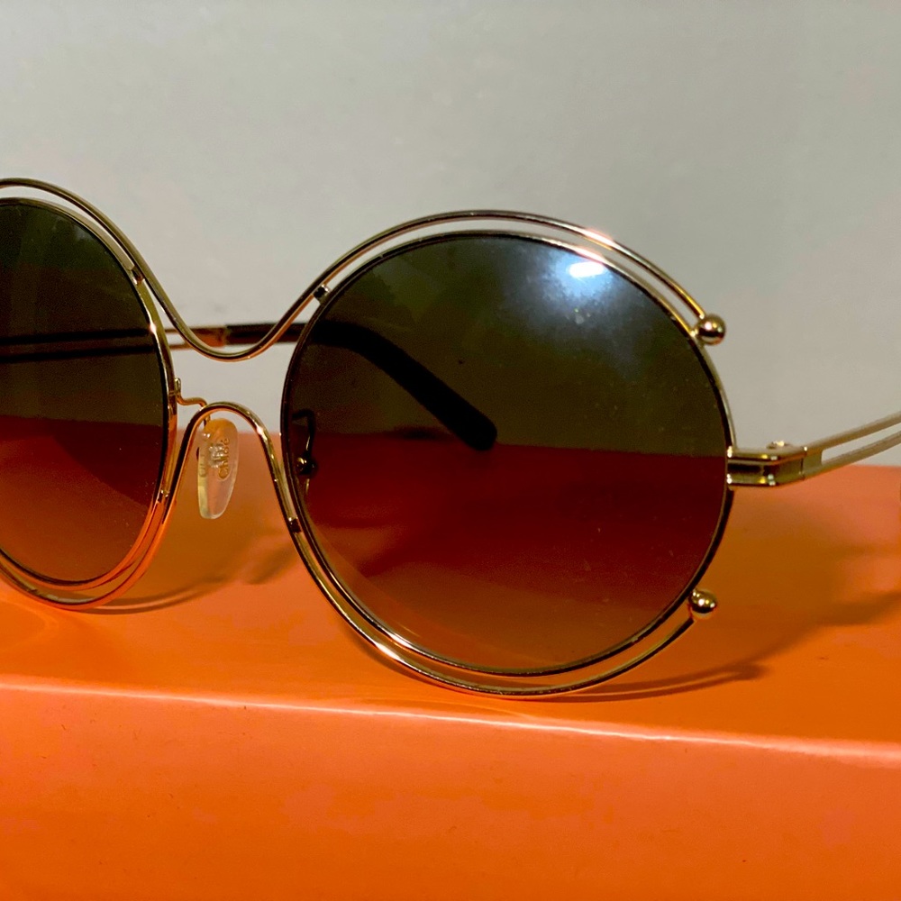 Authentic Chloe’ Designer Gold Sunglasses
